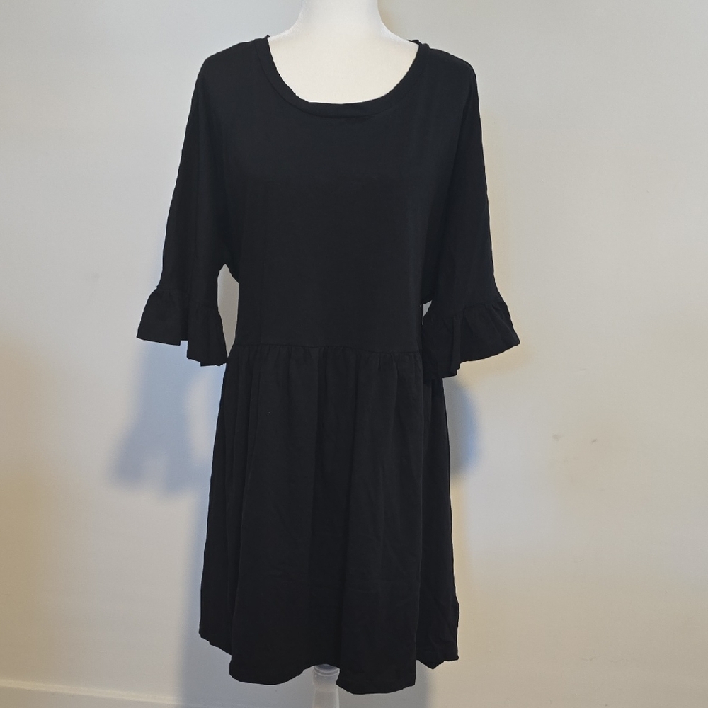 ASOS Black Flare Sleeve Mini Dress